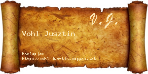 Vohl Jusztin névjegykártya