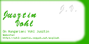 jusztin vohl business card